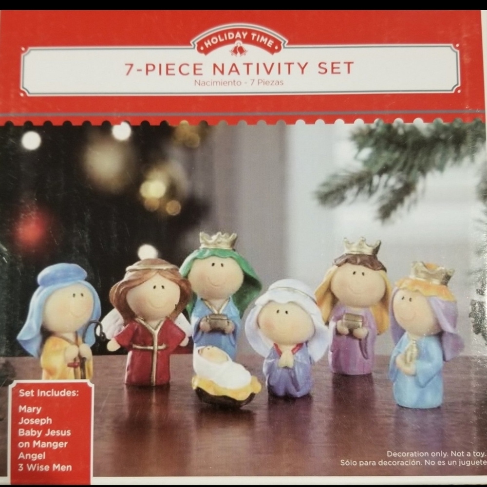 Holiday Time 7pc Nativity Set Brand New In Box